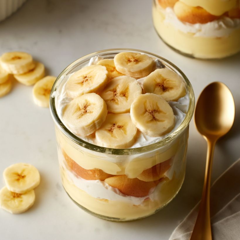 Banana Pudding — homemade custard with Nilla wafers and fresh banana